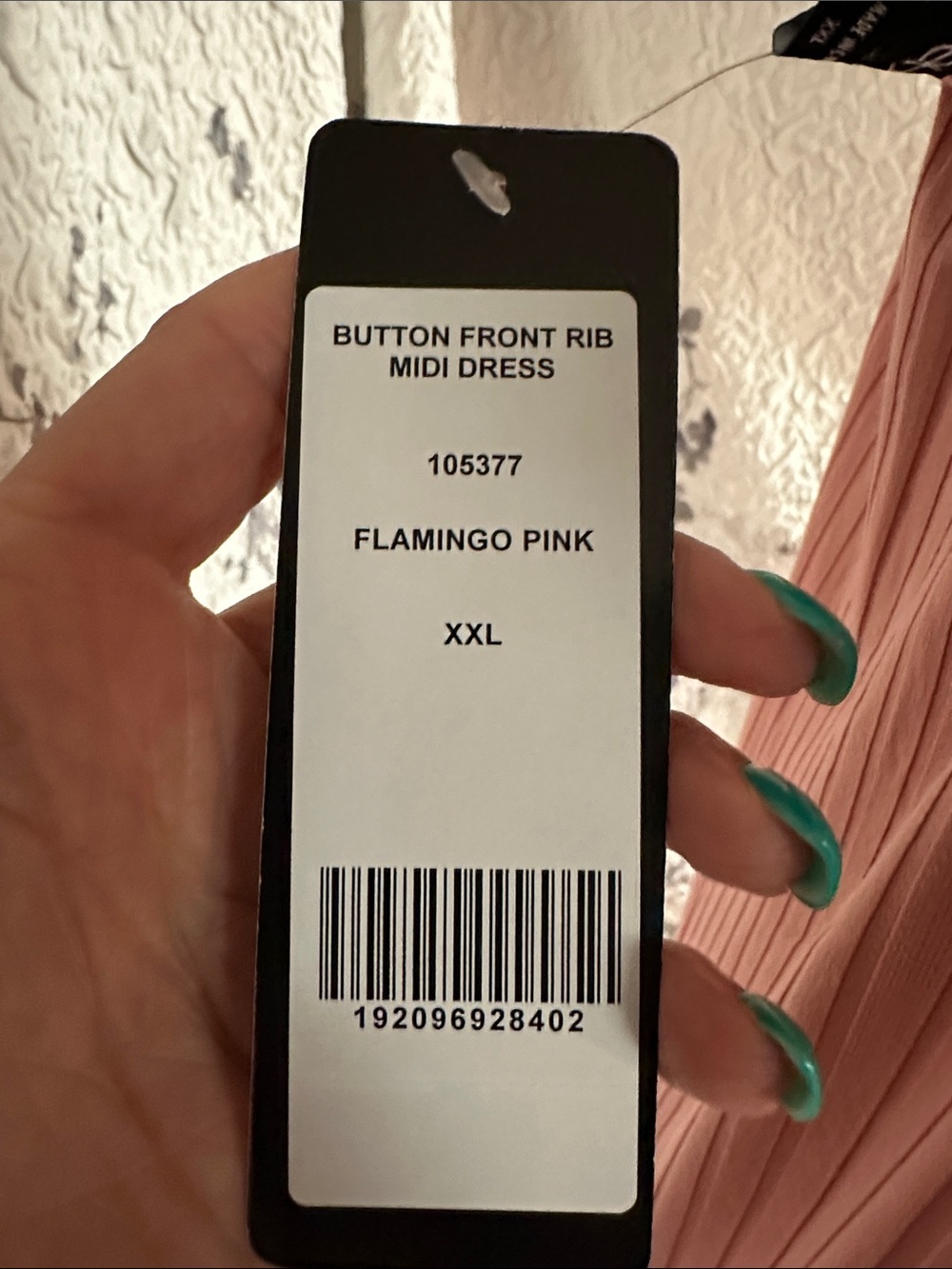 bebe Ribbed flamingo-Pink button down Slip Dress - Picture 3 of 4